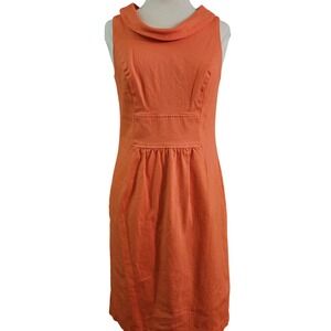 Coldwater Creek Women's Sleeveless Boatneck Sheath Dress‎ Size 8 Coral
